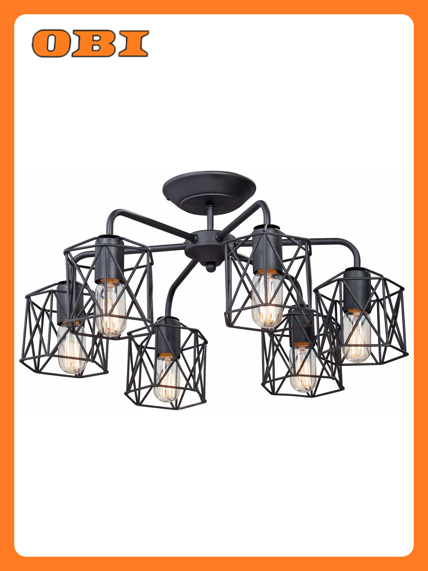 Потолочная люстра Vitaluce V4382 1 6PL черная 6ХE27Х60Вт