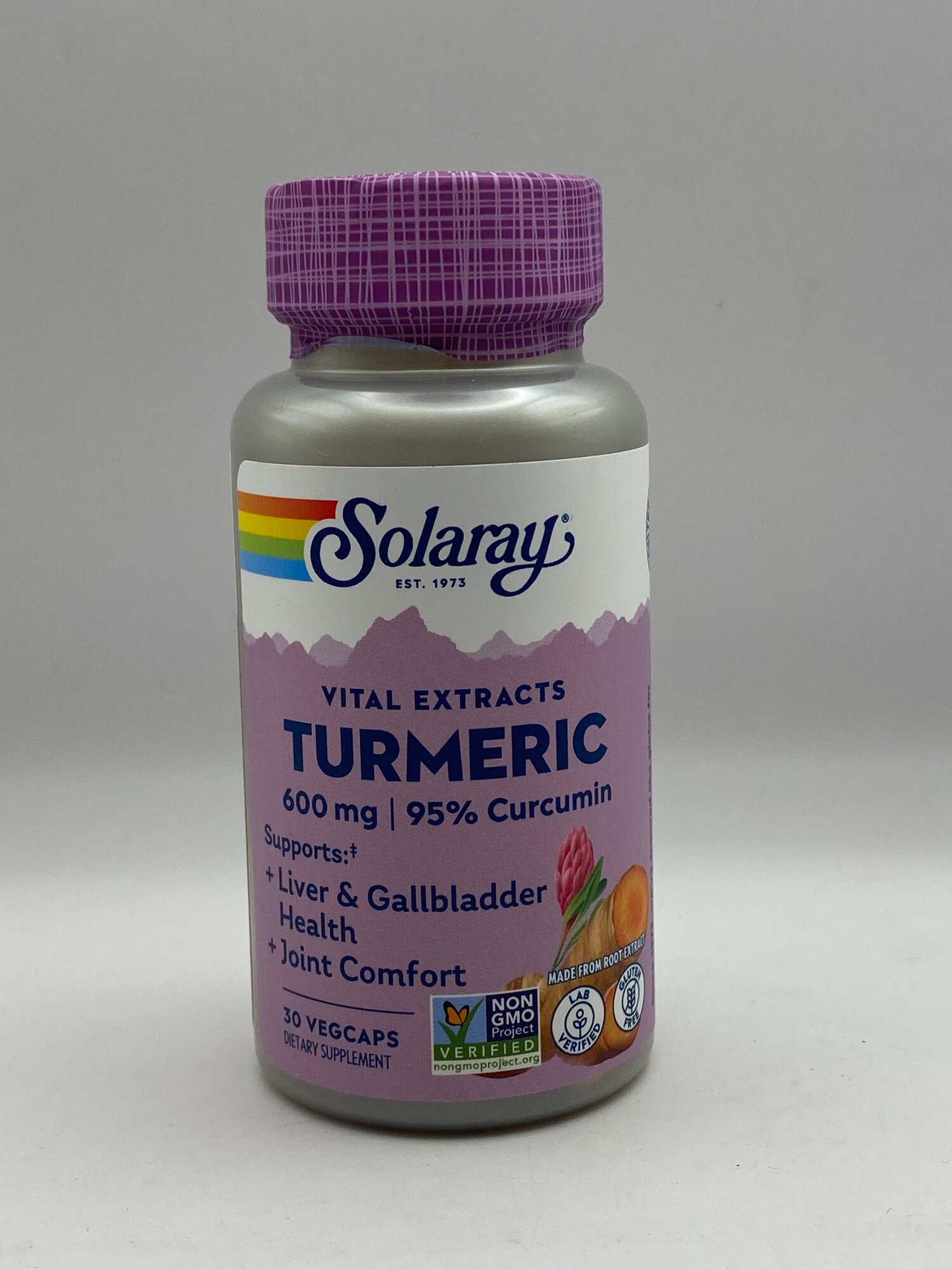 Куркума Solaray "Vital Extracts", для иммунитета, 600 мг, 30 капс.