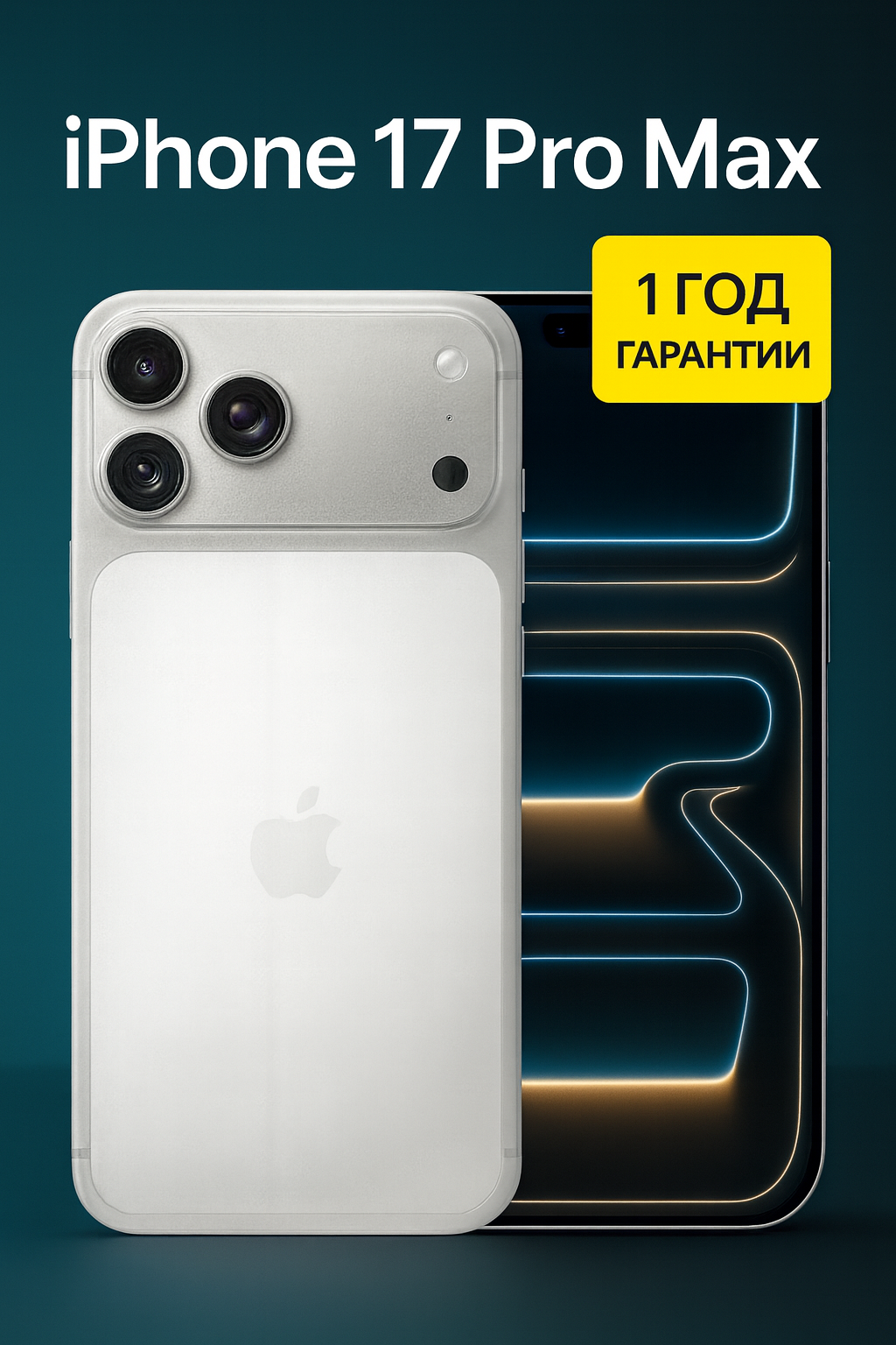 Смартфон Apple iPhone 17 Pro Max, экран 6.9", 256 GB, серебристый