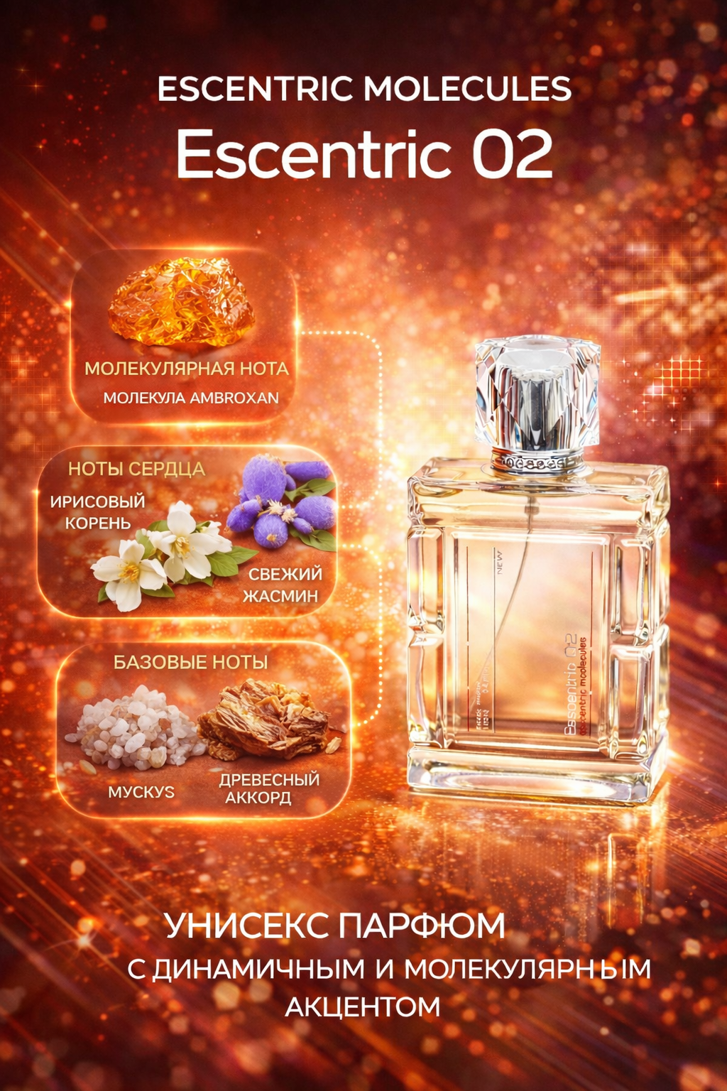 Escentric Molecules Escentric 02 — нишевая молекулярная парфюмерия унисекс с Ambroxan, 100 мл — фото 1