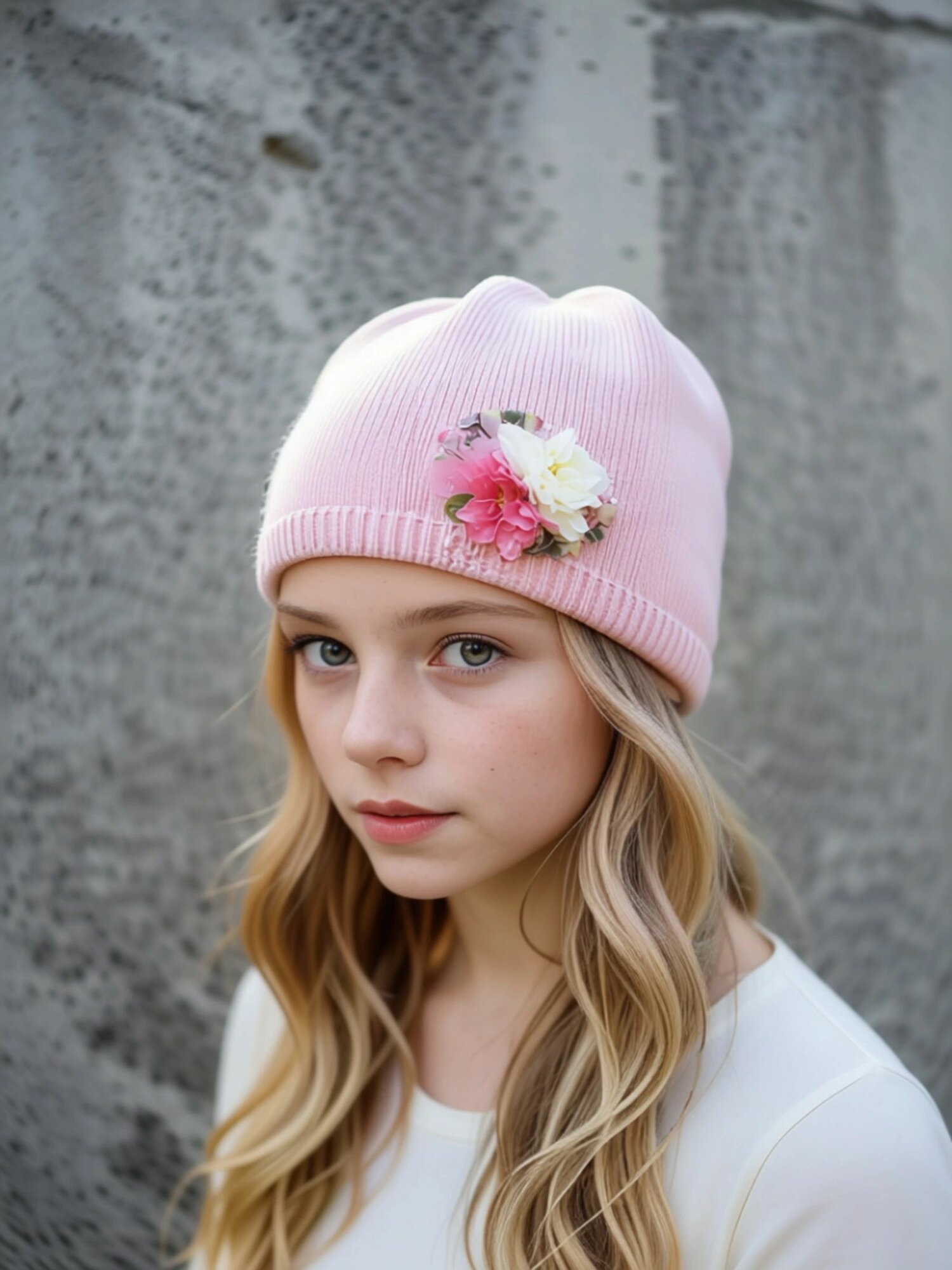 Шапка-бини Андерсен Весна-лето 2024 для девочек, размер 52-54, розовый — фото 1
