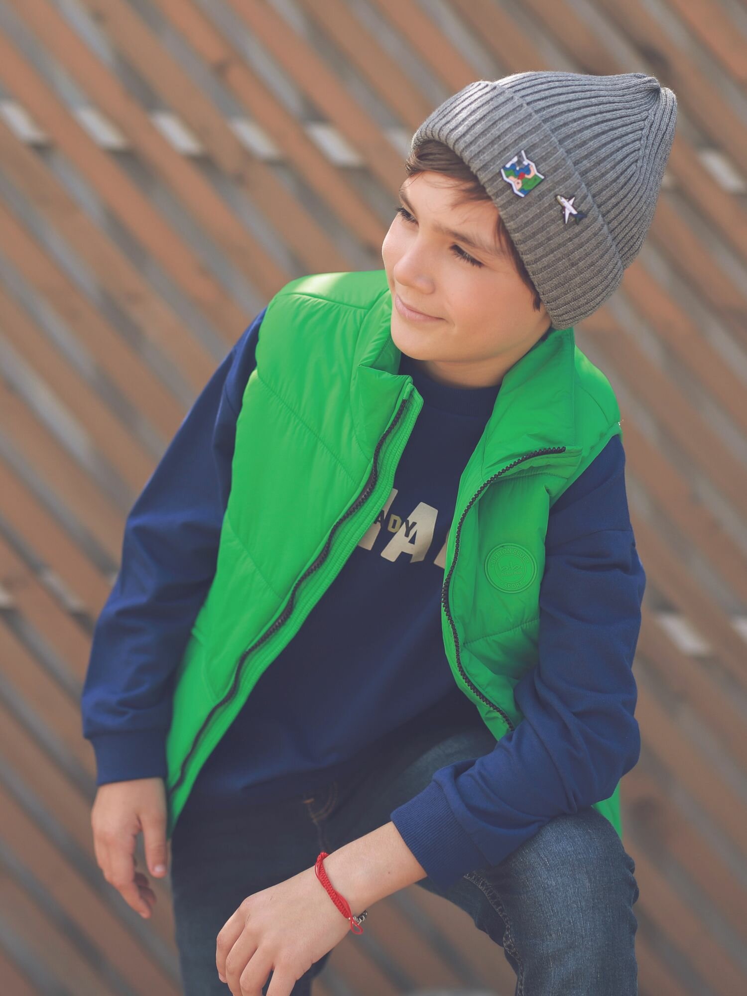 Шапка-бини Андерсен Весна-лето 2024 для детей, размер 50-52, темно-серый — фото 1