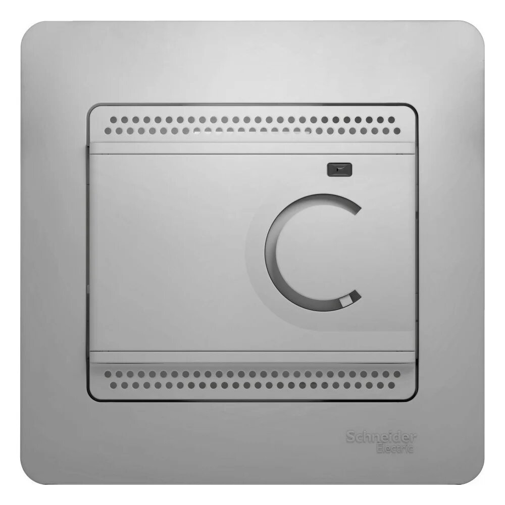Systeme Electric ( Schneider Electric) Glossa Алюминий Термостат электронный теплого пола с датчиком, 10A GSL000338