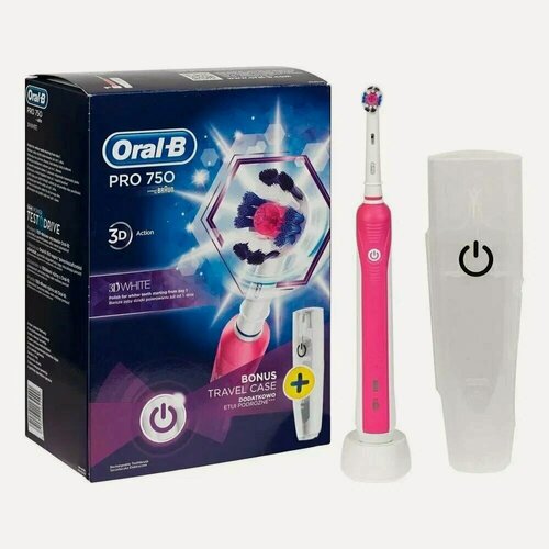 Изображение товара Зубная щетка Oral-B "Pro 750", для взрослых и детей, с индикатором зарядки, 28 минут работы