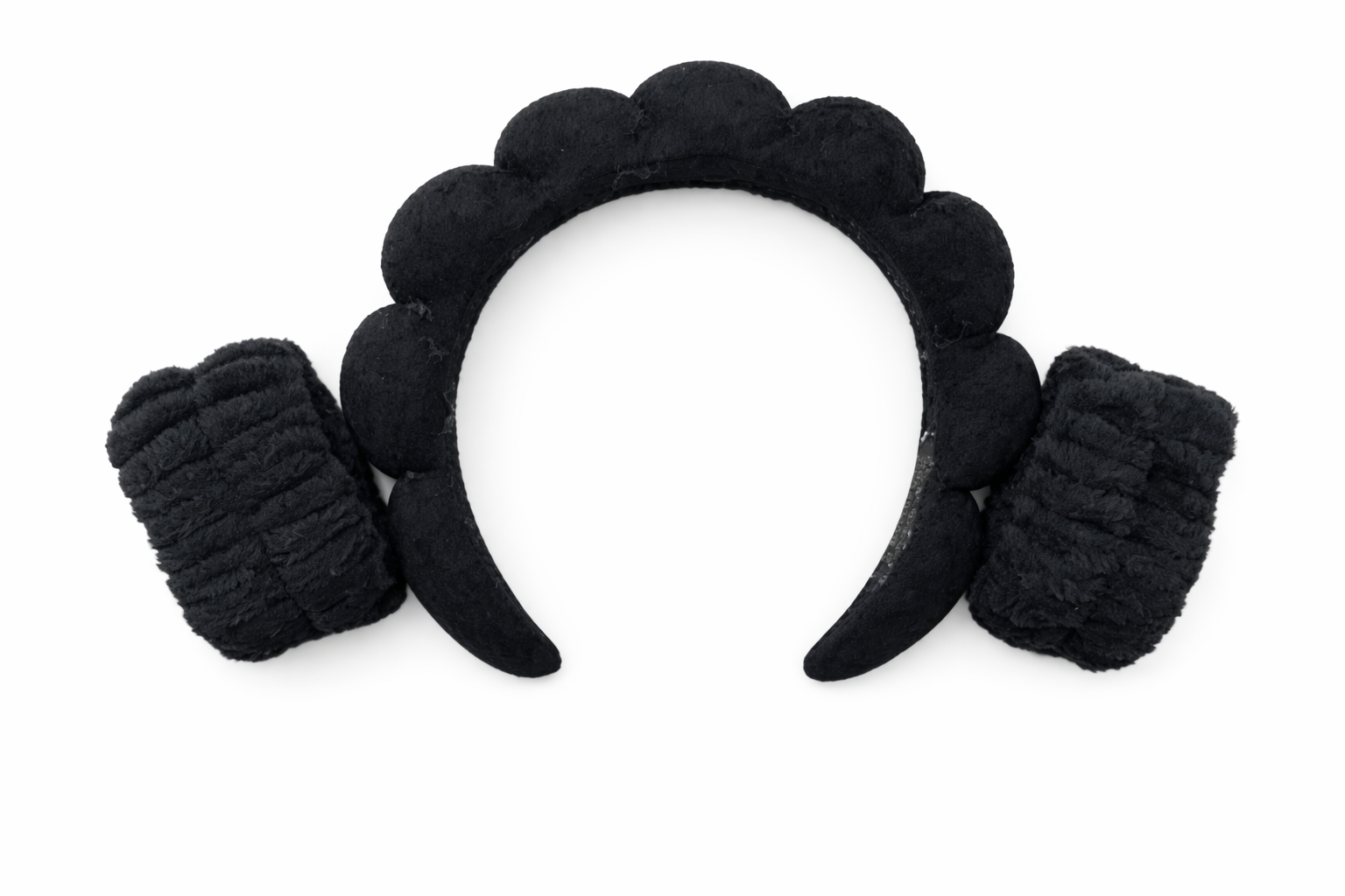 Ободок для умывания, нарукавники. косметический набор 2в1 для макияжа черный