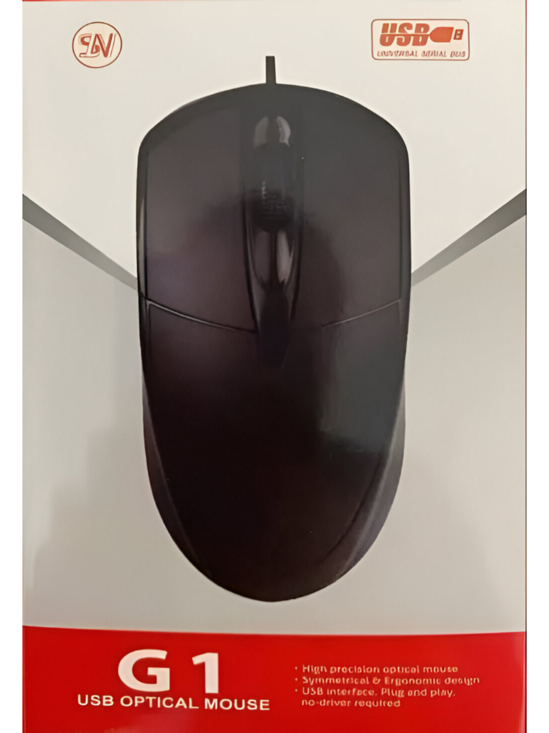 Проводная USB мышь G 1, оптическая, USB-интерфейс, универсальная (черная)