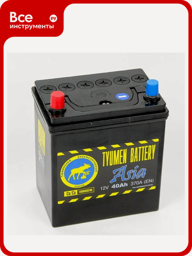 Изображение товара Аккумулятор TYUMEN BATTERY Тюмень Asia конус, кальциевый химический состав, DIN/JIS, прямая полярность, автомобильный