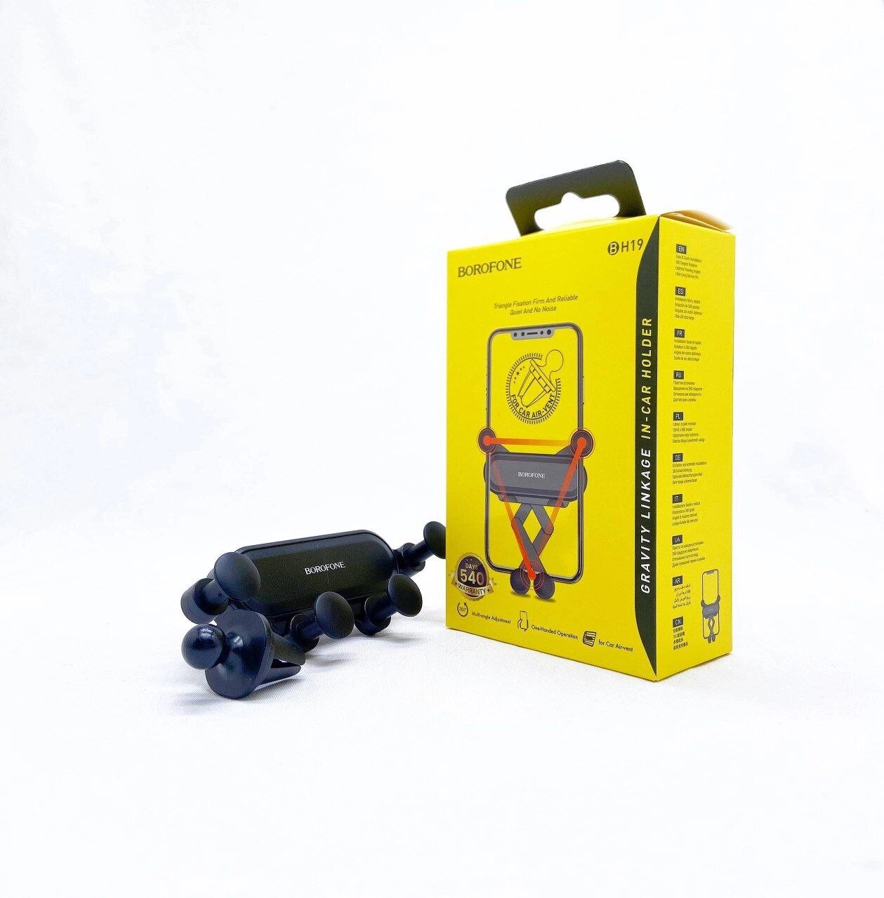 Автомобильный держатель телефона Borofone Holder BH19, универсальное крепление, гравитация