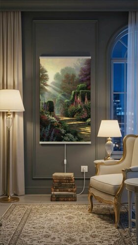 Изображение товара Декоративно-пленочный инфракрасный обогреватель, в Саду c кнопкой на шнуре