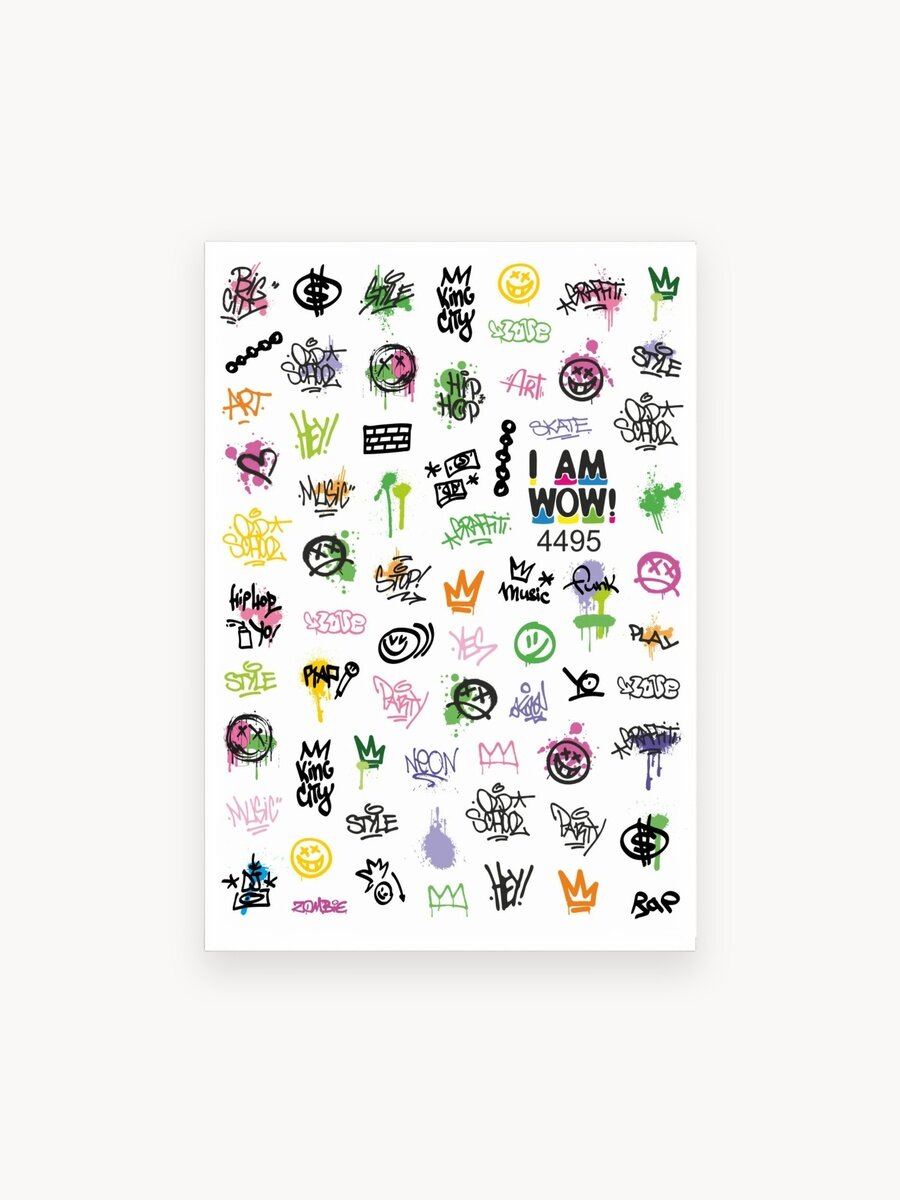 Наклейки для ногтей, слайдеры для маникюра и педикюра, граффити