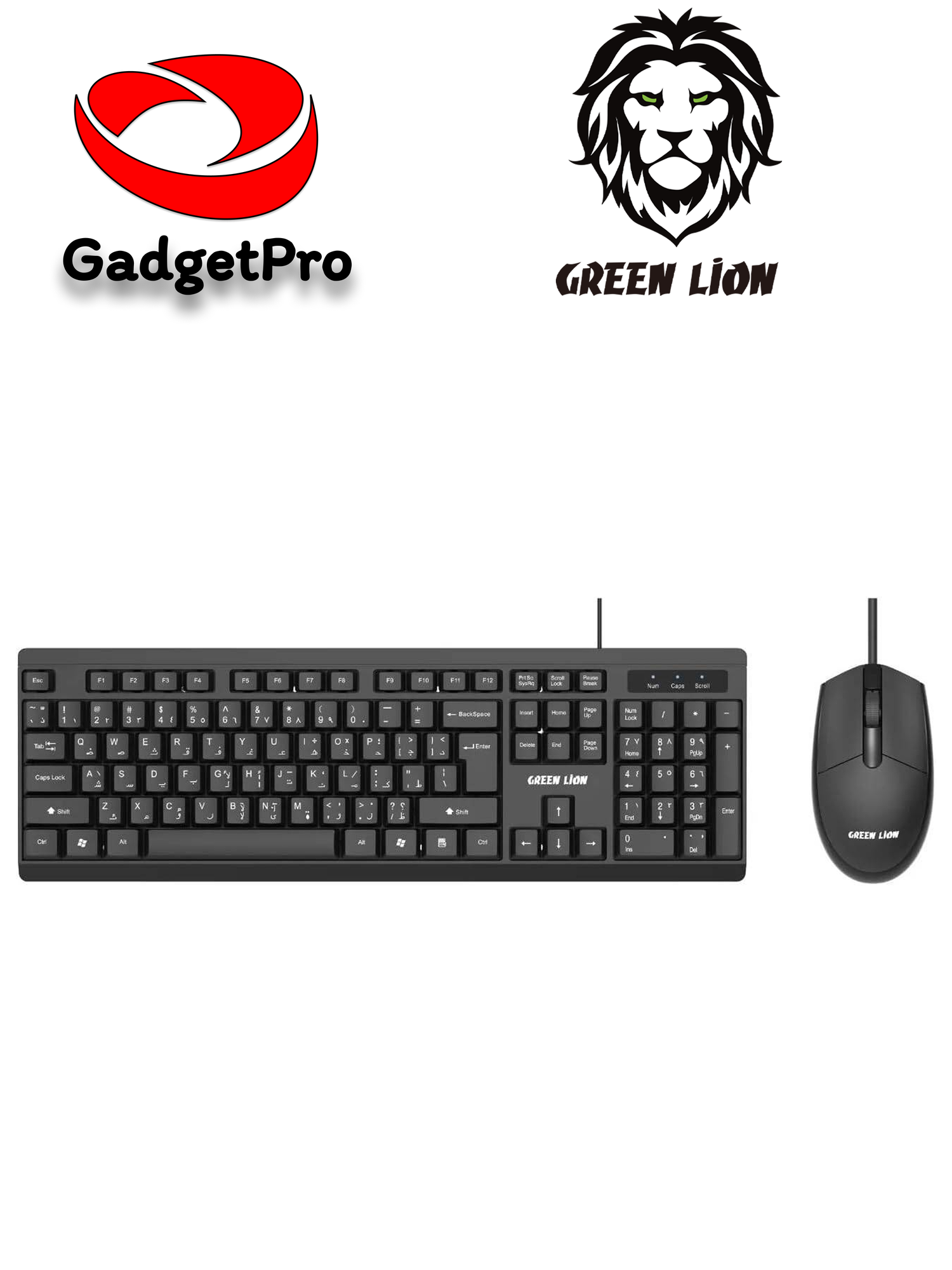 Проводной комплект клавиатура и мышь Green Lion GKM-100, 1000 DPI, 1.5 м, ABS, черный, USB