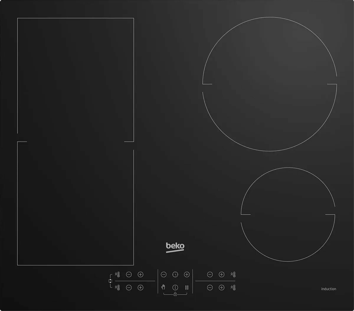 Индукционная варочная поверхность Beko HII64200FMT, конфорок: 4 шт, стеклокерамика, независимая, черный