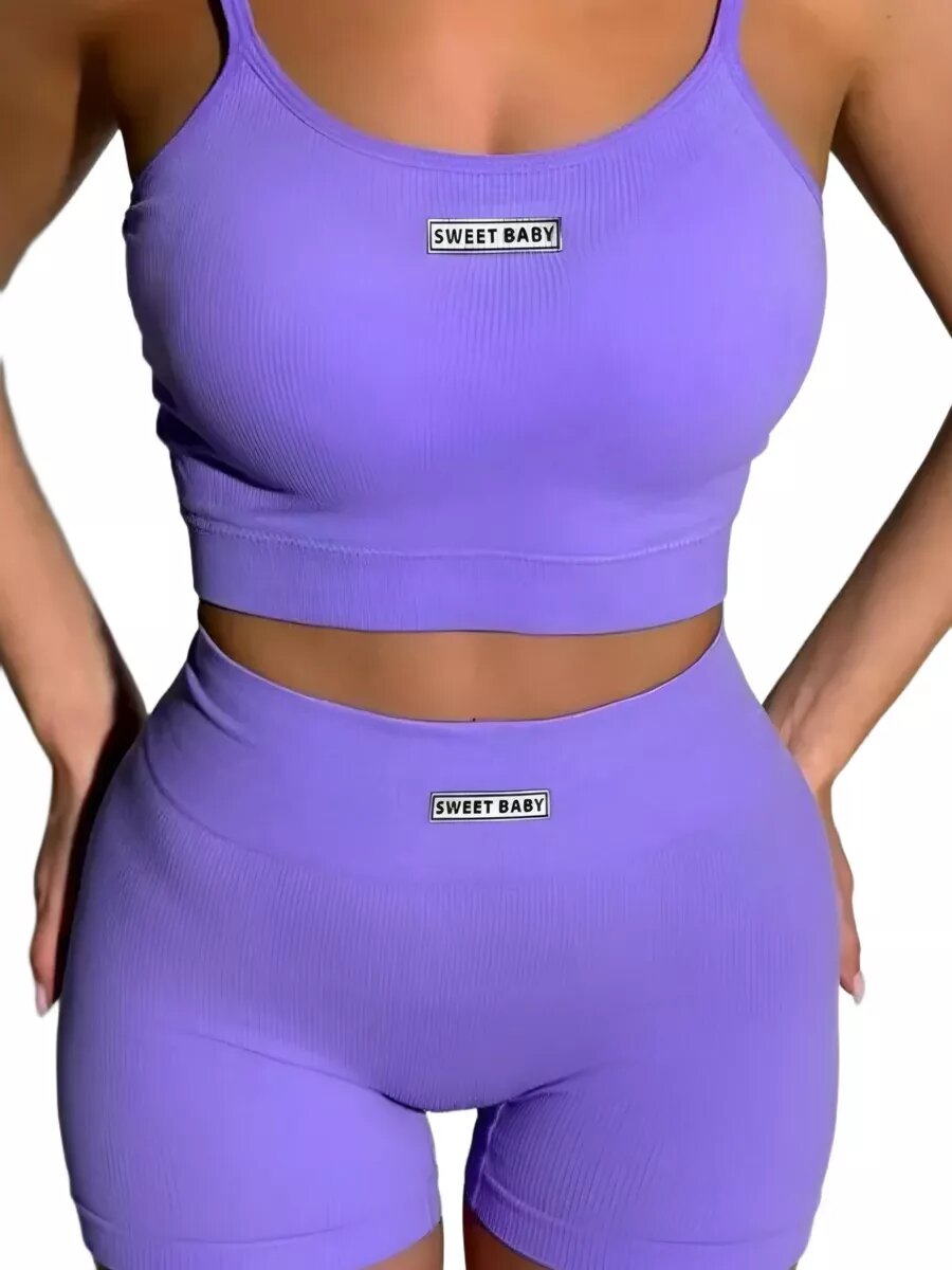 Костюм спортивный  костюм для фитнеса размер 40-44 сиреневый