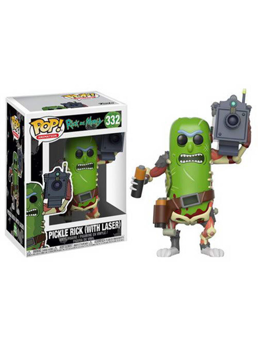 Фигурка Funko POP! Огурчик Рик с Лазерной пушкой (Pickle Rick with Laser) #332