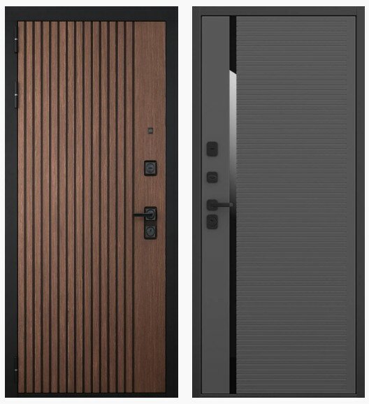 Входная дверь SHTORM с внутренней панелью 053- Антрацит, размер по коробке 960х2050, левая.