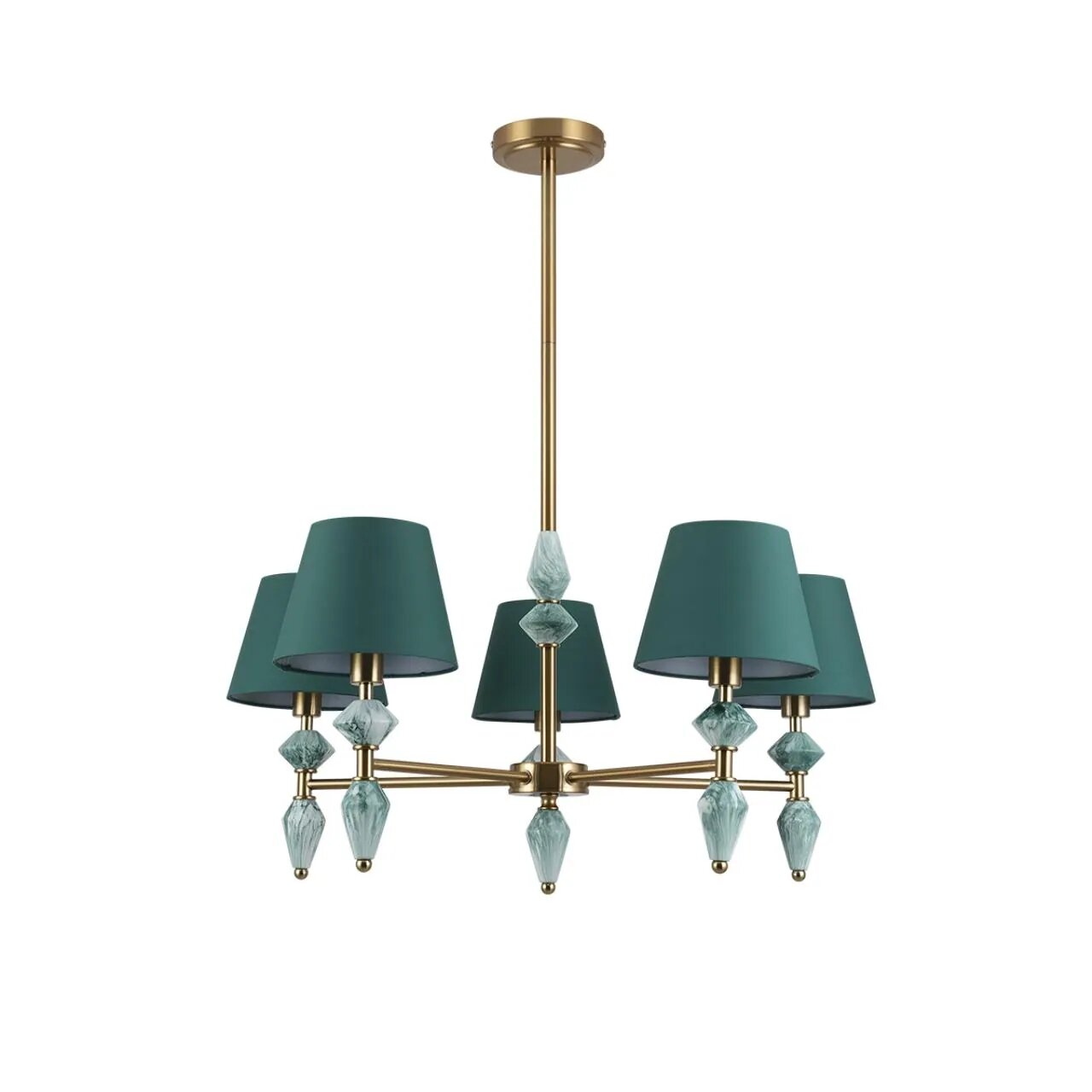 Потолочная люстра LUMION VERMONT 8275/5, E14, 200 Вт, металл, текстиль, керамика, латунь