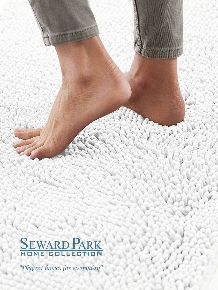 Коврик Seward Park Home Collection для ванной нескользящий 60x90 см белый