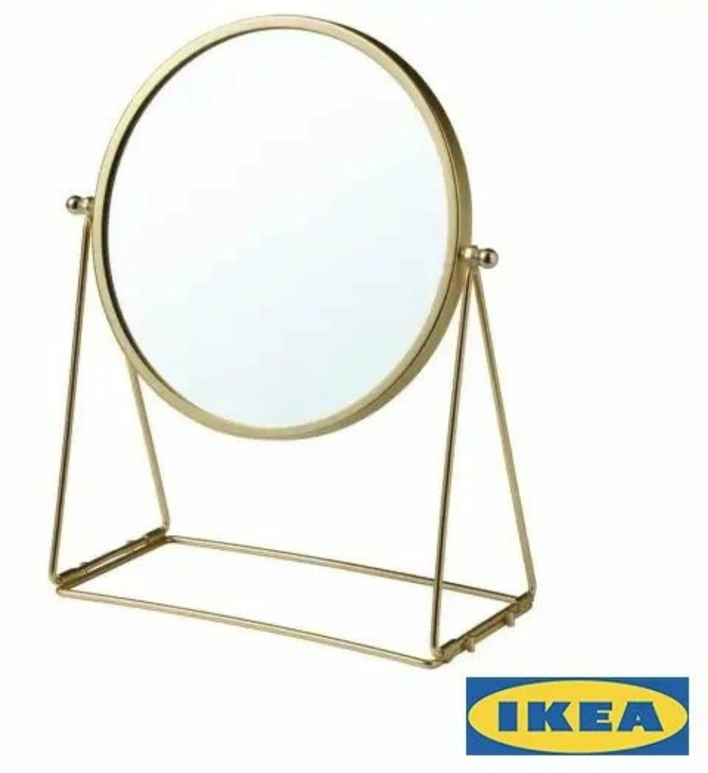 Зеркало лассбюн икеа (LASSBYN IKEA) 17 см косметическое зеркало двустороннее золотой