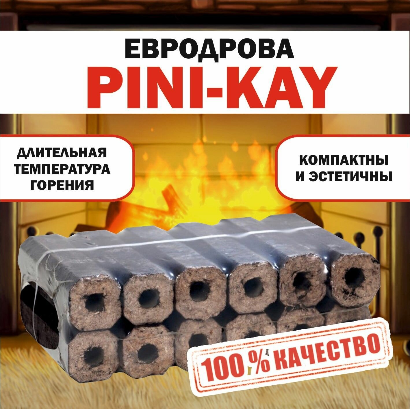 Евродрова Премиум / топливные брикеты PINI-KAY 10 кг.