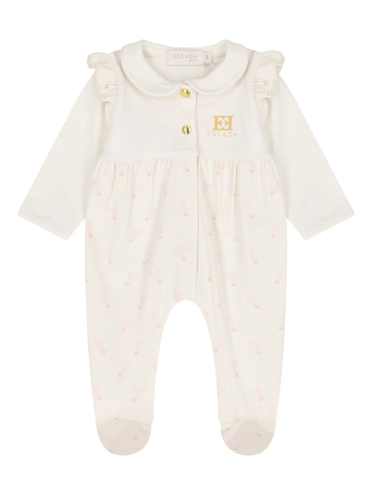 Пижама Ruffled logo hearts-print pajama