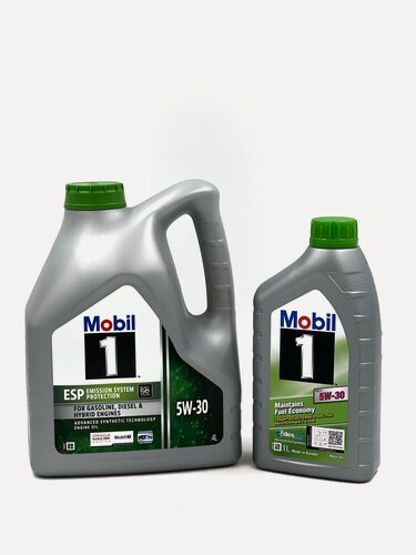 Изображение товара Комплект моторного масла Mobil 1 ESP 5w-30, синтетическое, 4 литра + 1 литр, 5 литров , новая канистра