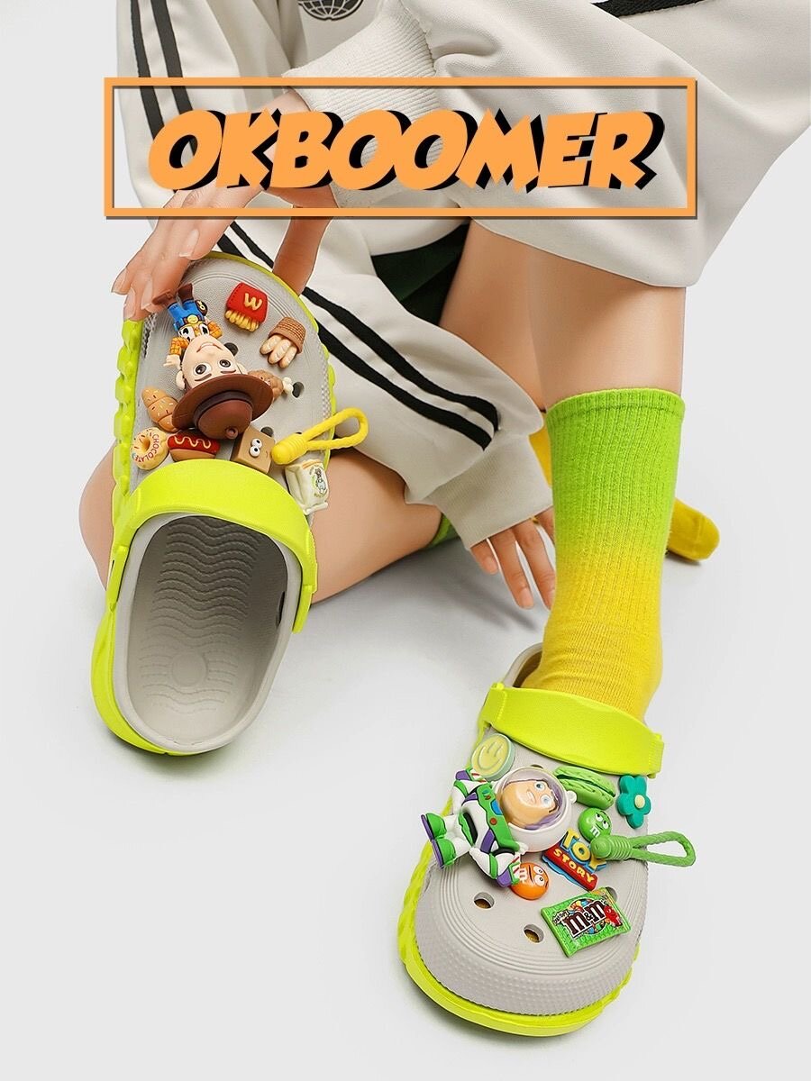Сабо Toy Story, размер 40, серо-салатовый