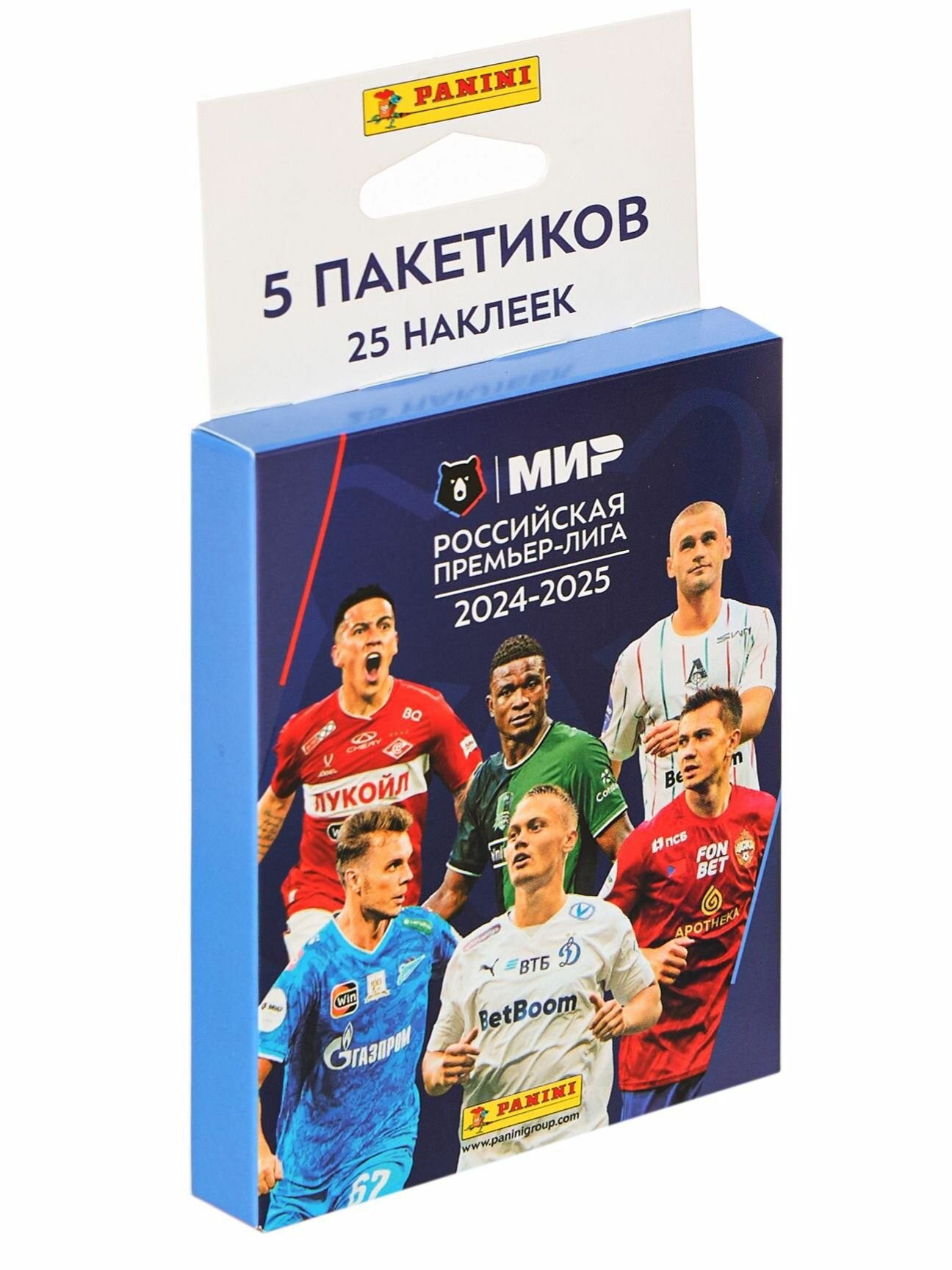 Наклейки для коллекционирования Panini РПЛ 2024 2025 Мир Российская Премьер Лига 5 пакетиков