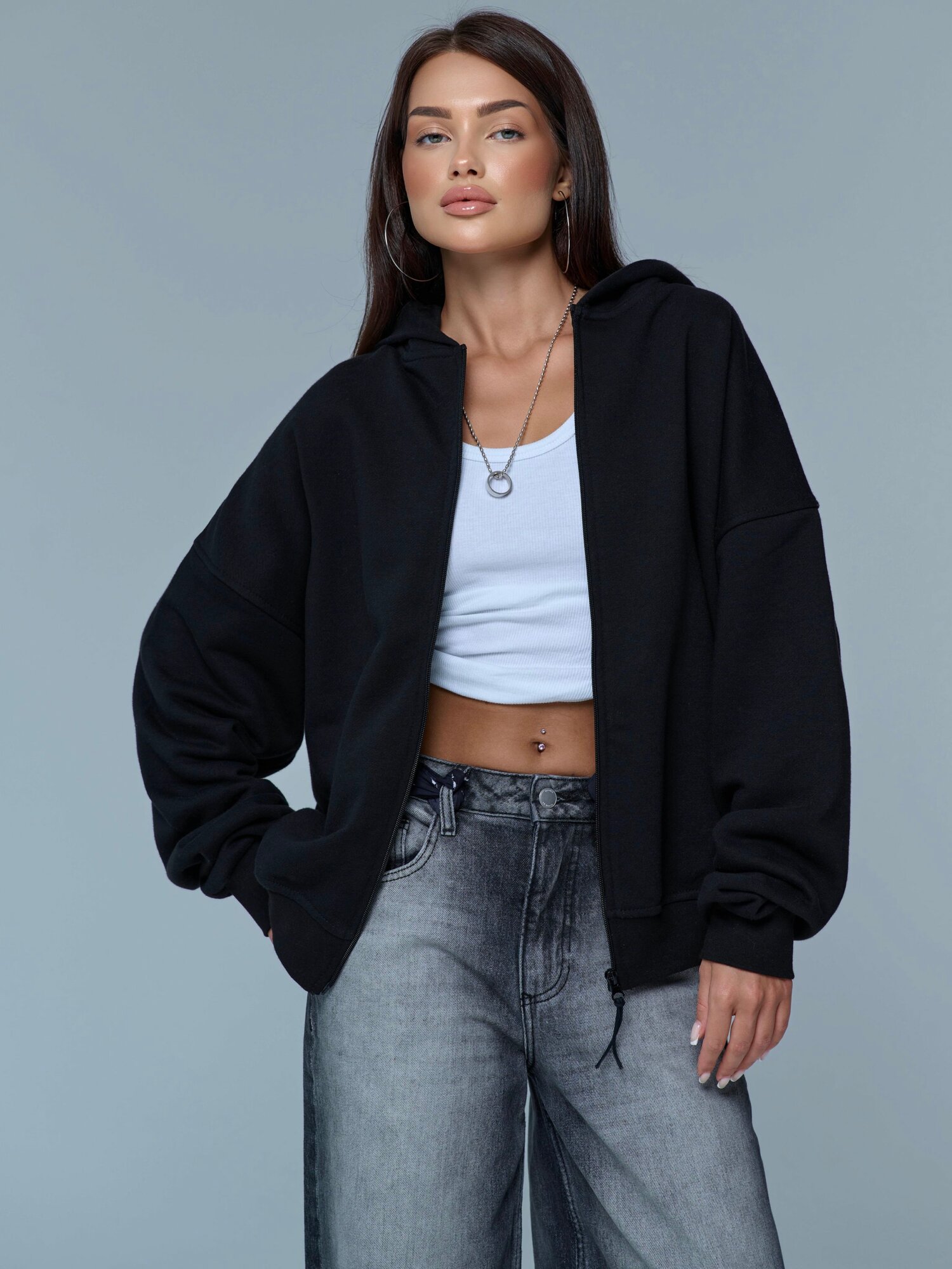 Толстовка спортивная Little Secret начес размер M-L  черный Черный