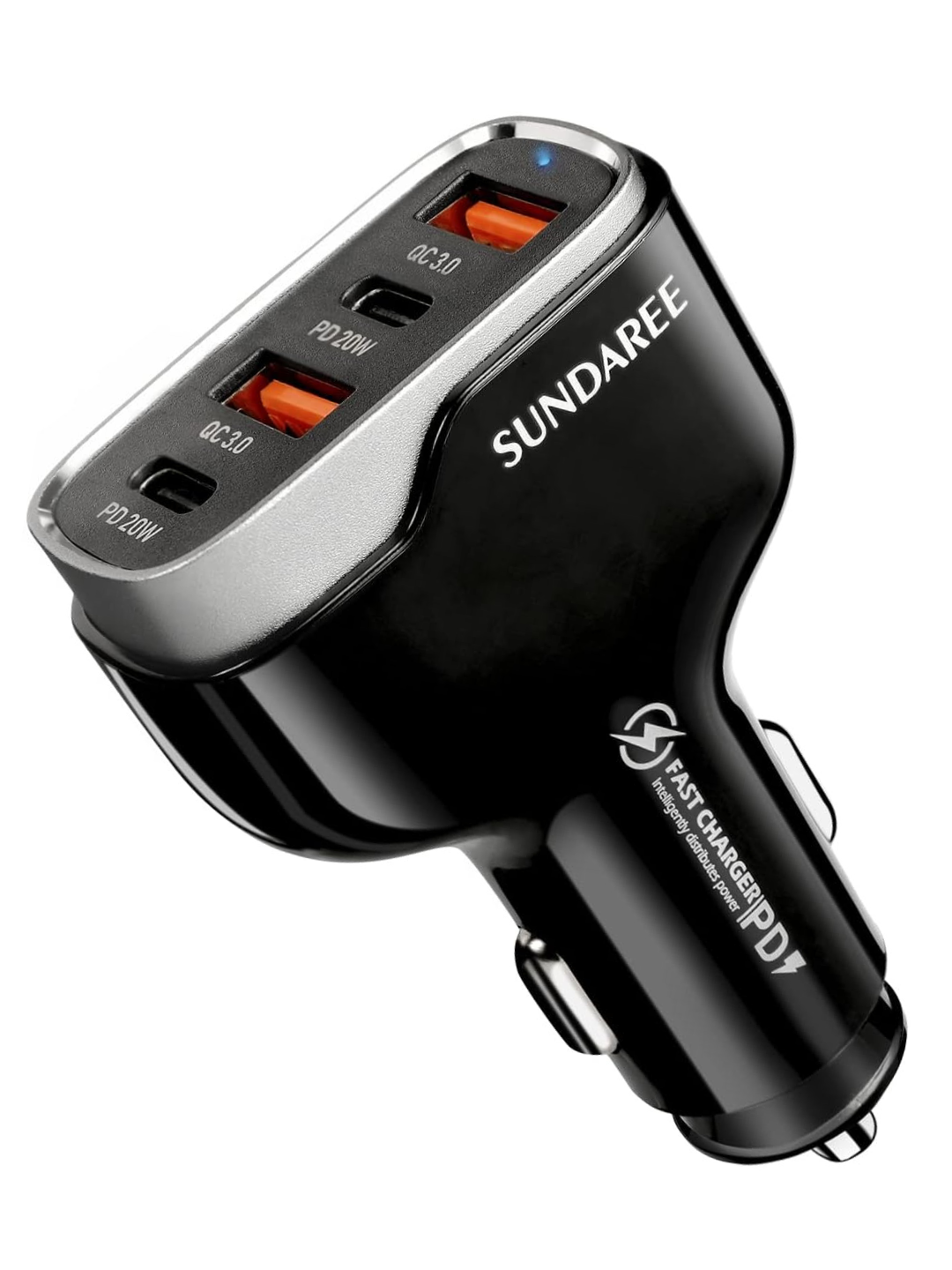 Автомобильное зарядное устройство, 55W PD и QC 3.0, быстрая зарядка, порты Type-C и USB, авто зарядка, зарядка в машине