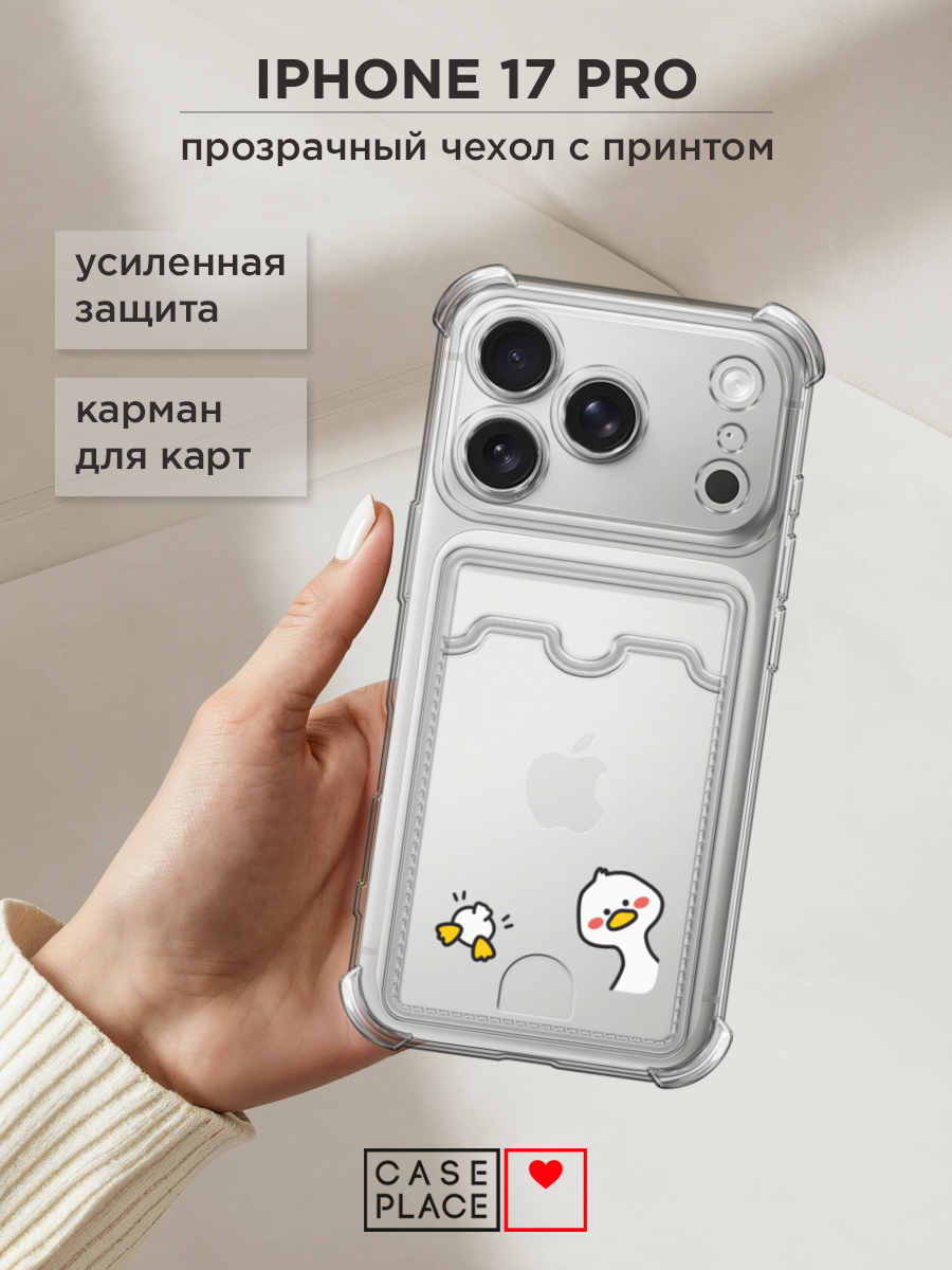 Чехол на Apple iPhone 17 Pro (Айфон 17 Про) с картой и принтом Корейская утка