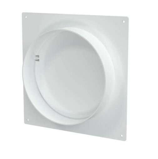 Пластина настенная с обратным клапаном для круглых воздуховодов Fonet D150 мм пластик