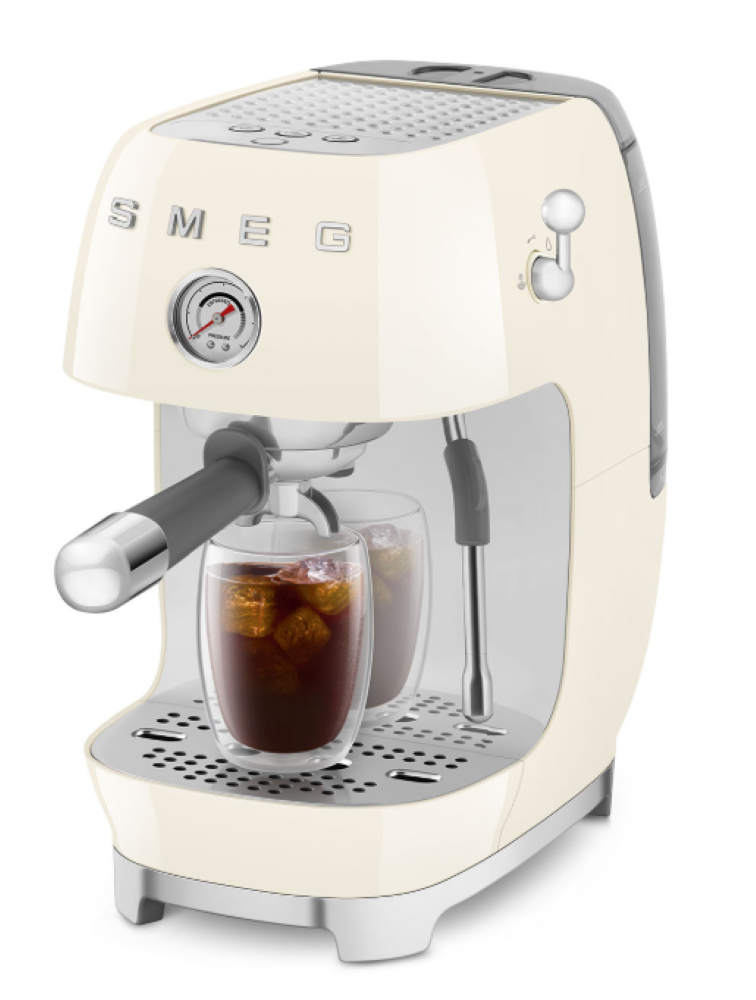 Эспрессо-кофемашина Smeg "ECF03CREU" кремовая рожковая настольная