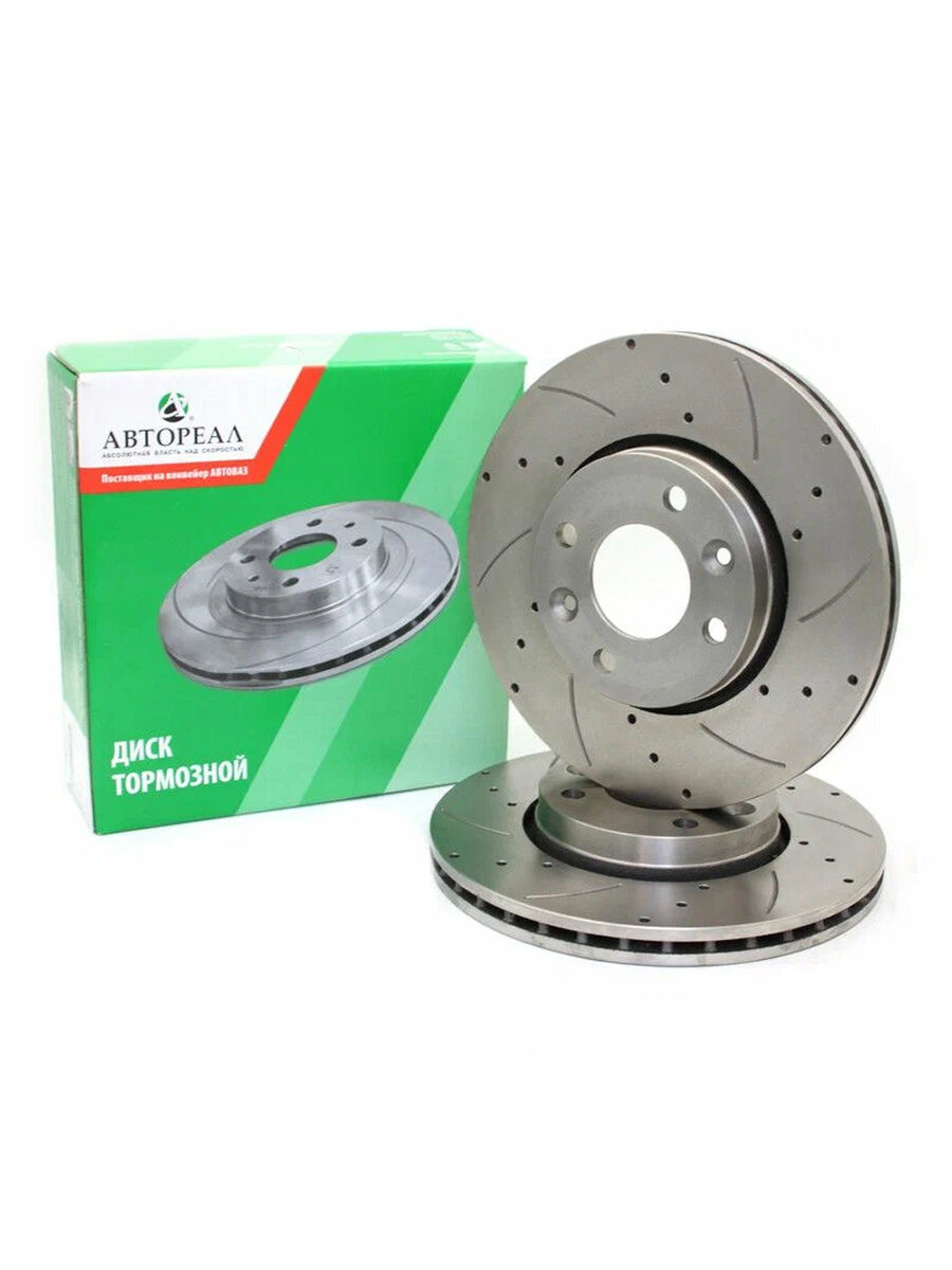 Диск тормозной передний для LADA Vesta SW/SW Cross Евро (перфорация + насечка) Автореал ABPE8450031577