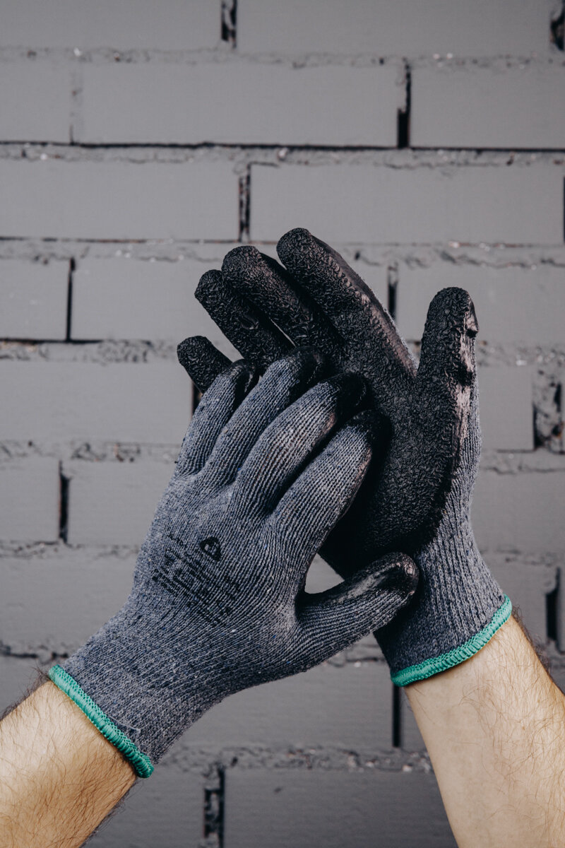 Защитные перчатки JL-101 (M) Double LTX с двухслойным латексным покрытием ладони