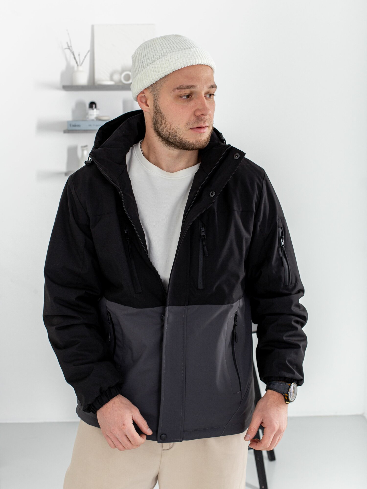 Куртка сноубордическая MADMAN Осень-зима 2025 размер 5XL-6XL черный/серый