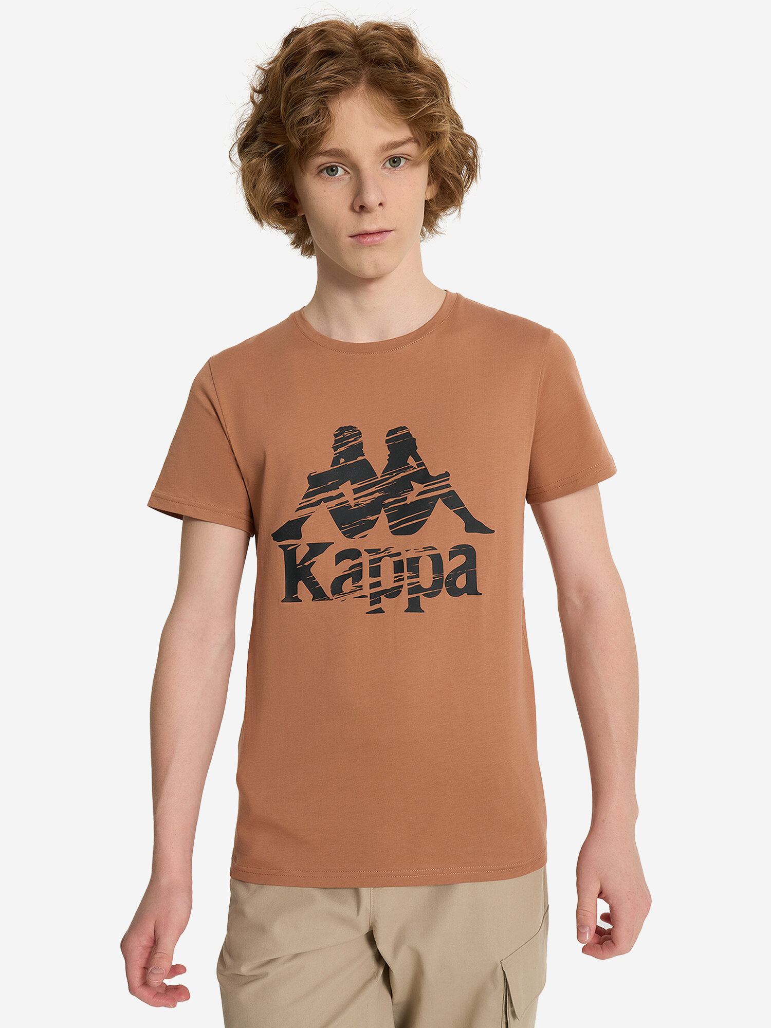 Футболка Kappa, размер 158-164, кофейный — фото 1