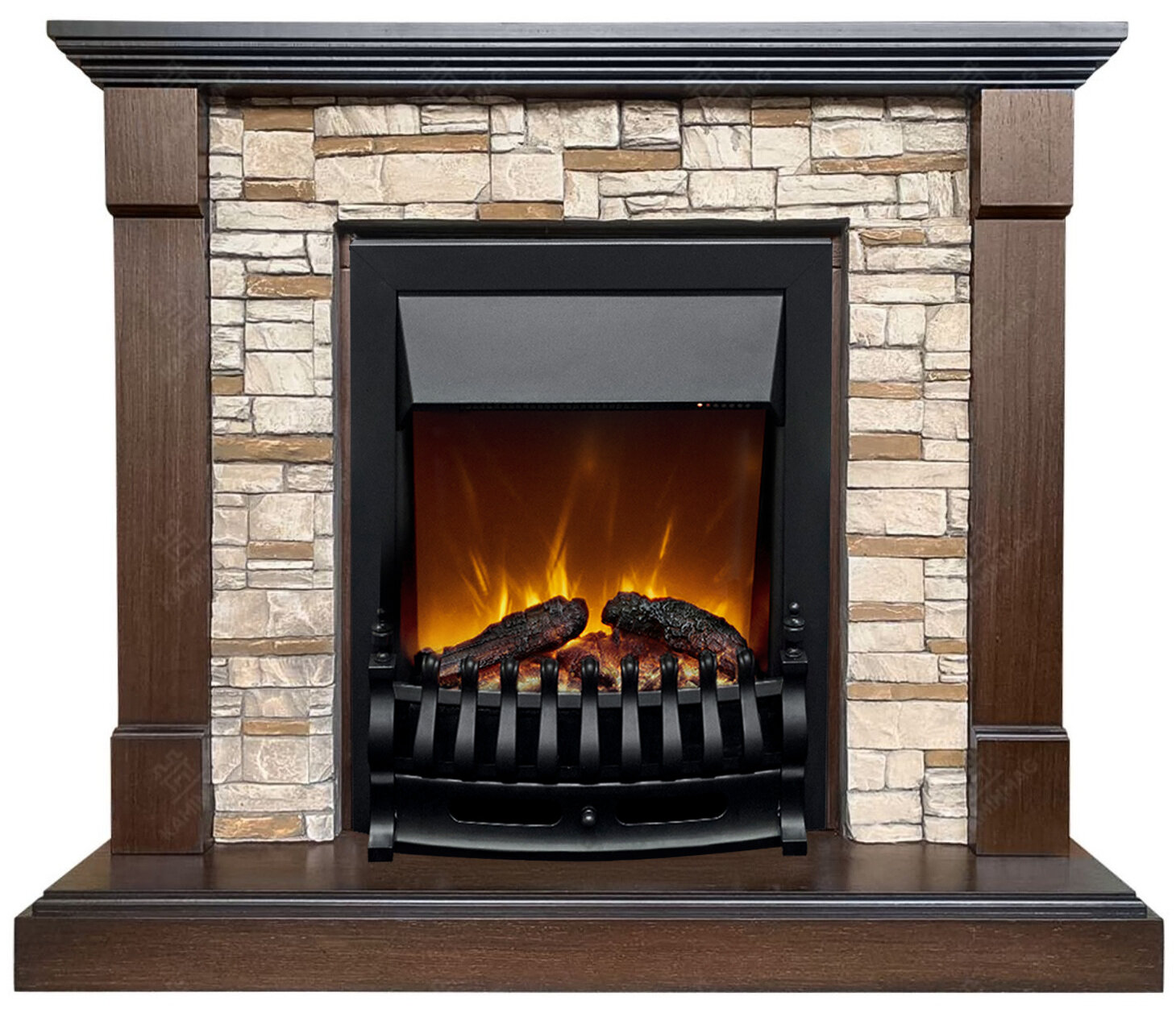 Камин электрический Эмили DN напольный с очагом Лайт пульт ду разноцветное пламя обогрев