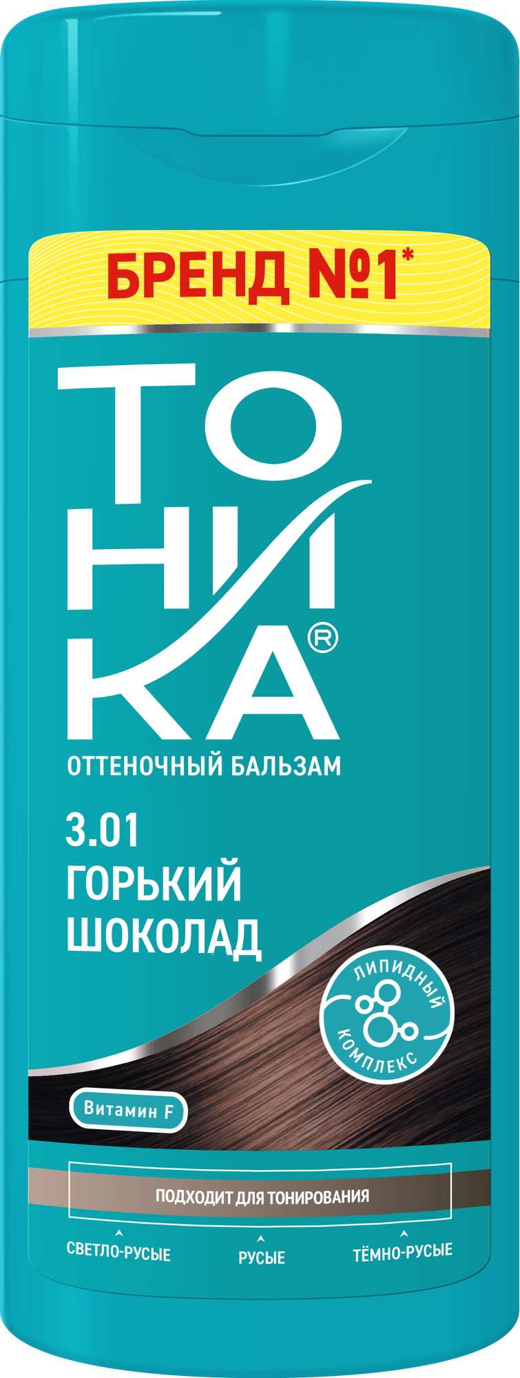 Оттеночный бальзам Тоника "Горький шоколад", тон 3,01, 150 мл — фото 1