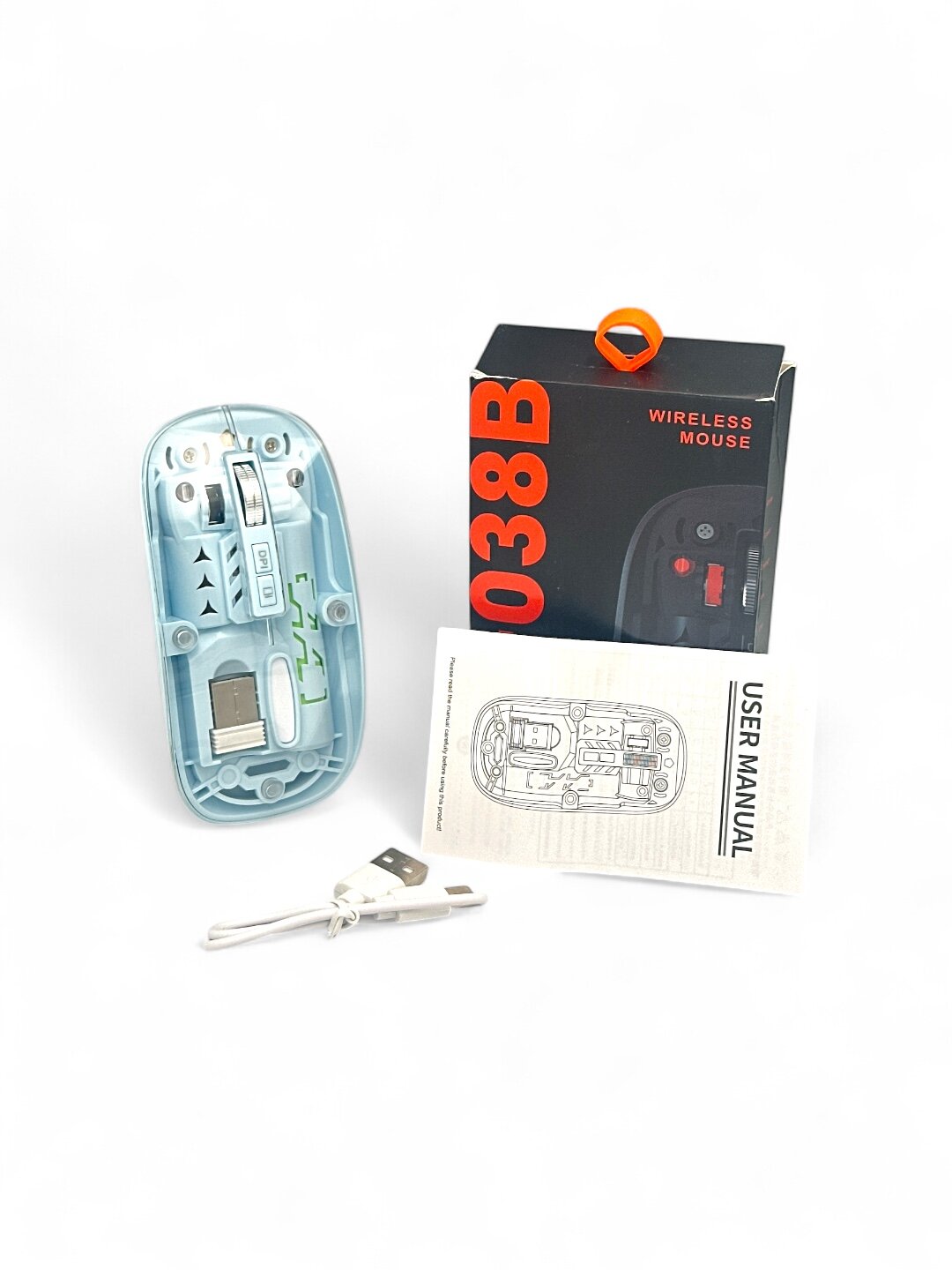 Беспроводная компьютерная мышь 038B Wireless Mouse, с RGB-подсветкой