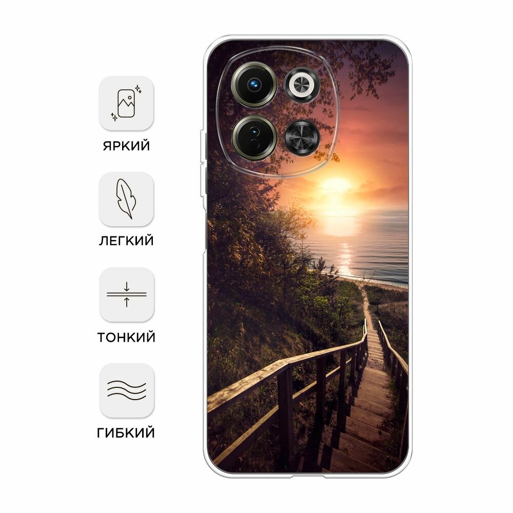 Чехол на Tecno Spark 30 5G / Текно Спарк 30 5G с принтом "Мост у воды" — фото 1