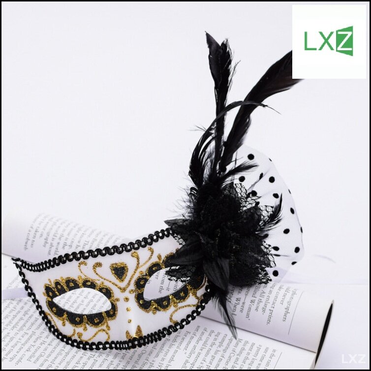 Эксклюзивная женская полумаска Венецианская принцесса для Хэллоуина