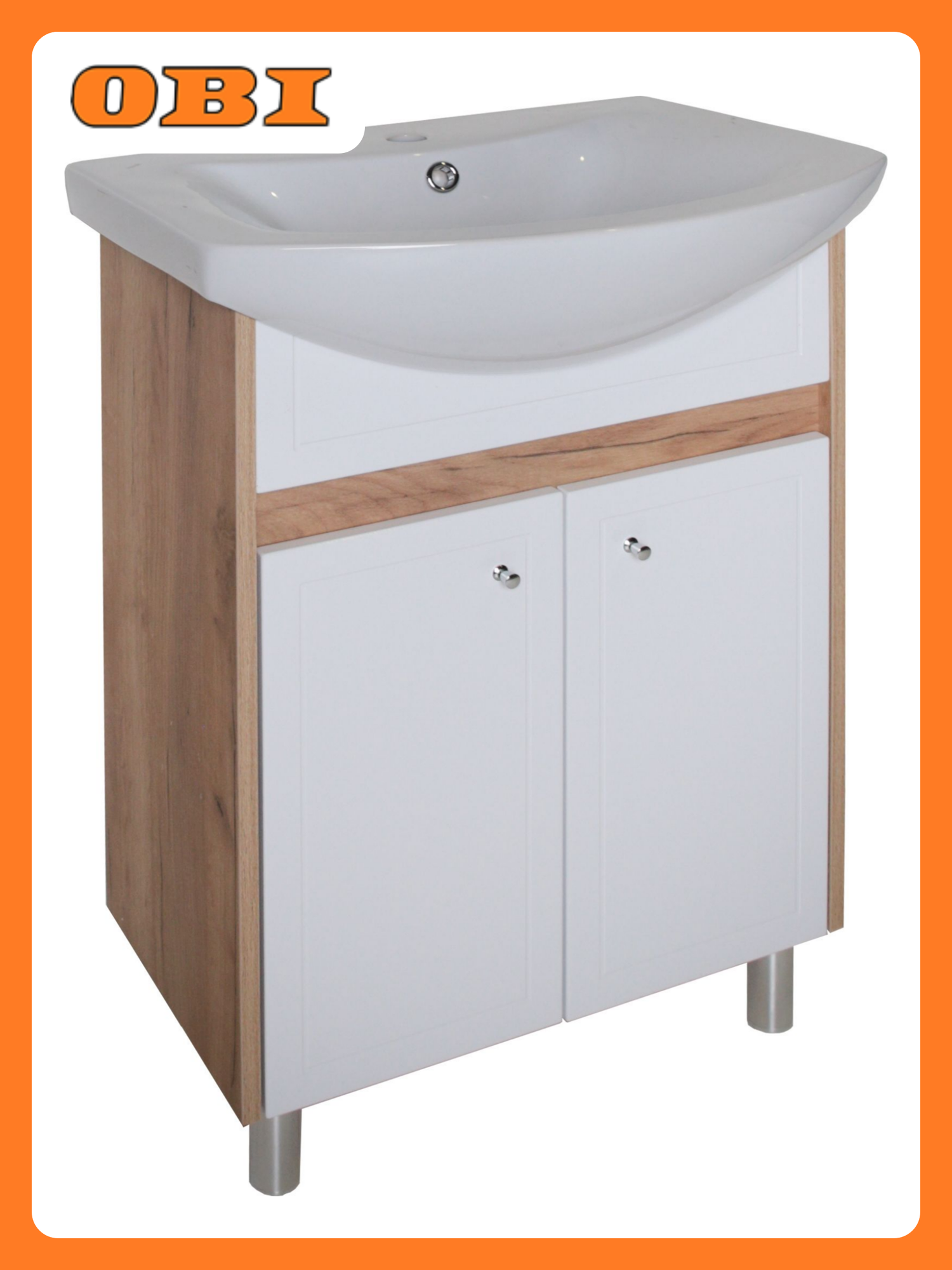 Тумба для ванной АСБ Мебель  Альпина   напольная  60х85х31 5 см  белая бежевая