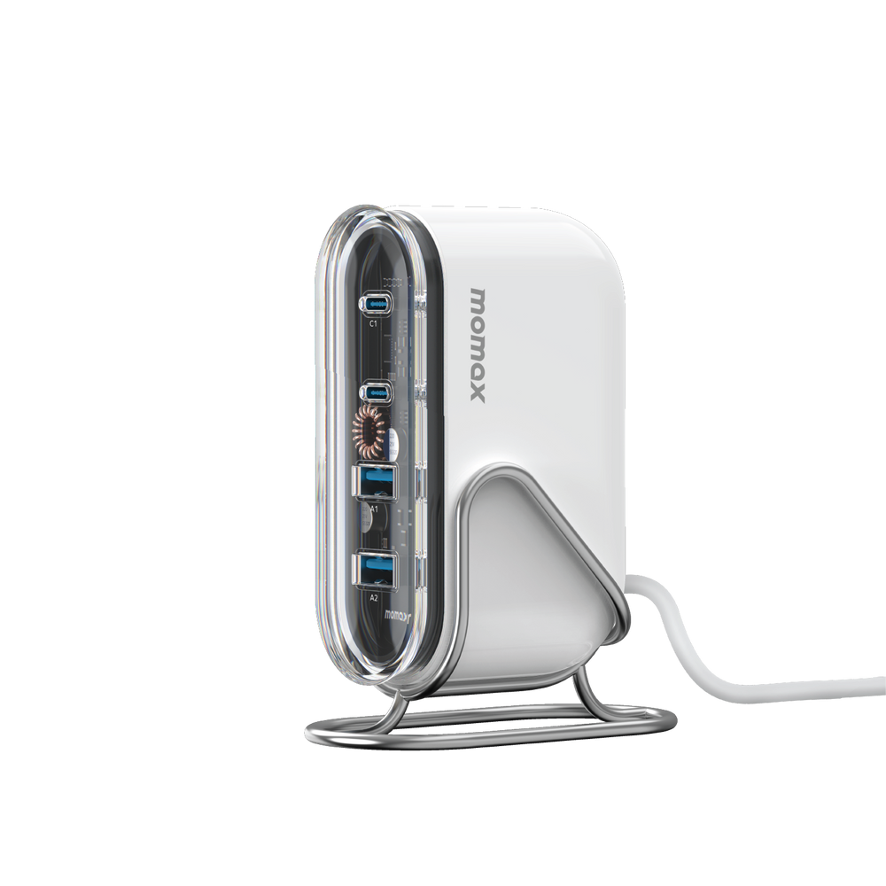 Зарядное устройство momax one-с 4 портами (USB-C ×2 + USB-A ×2) GaN 80 Вт