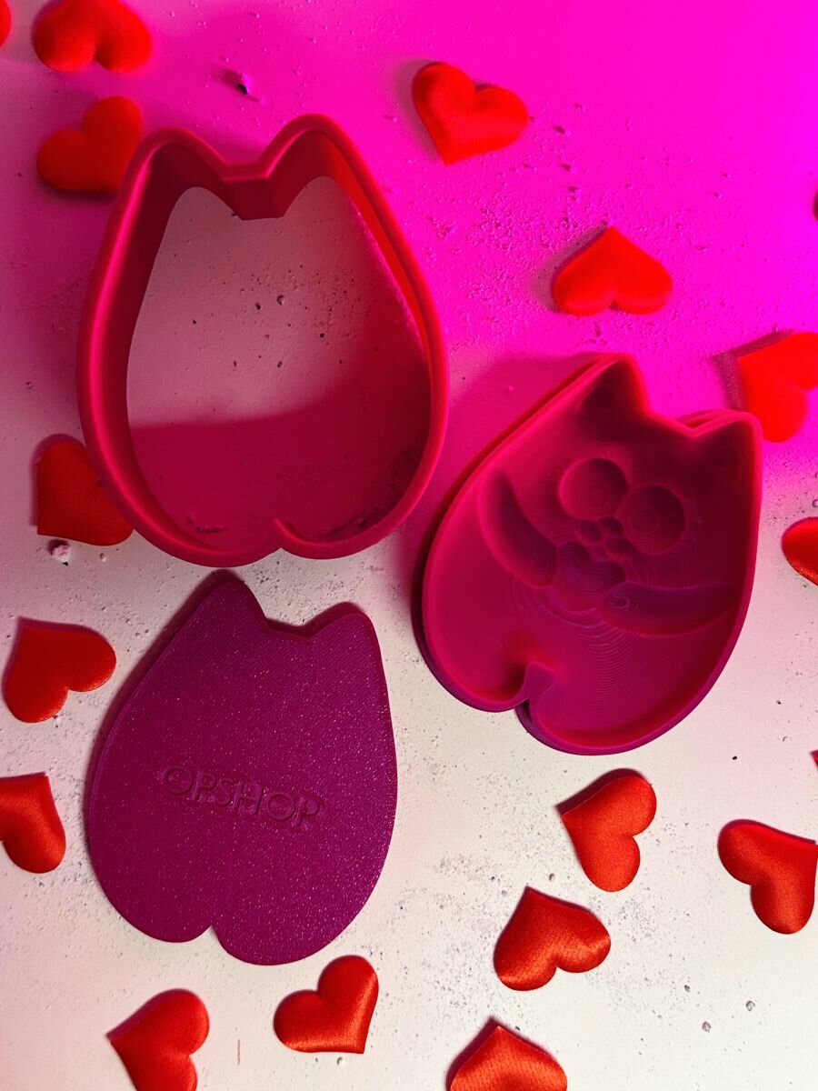 3D форма для бомбочек Влюблённый кот — фото 1