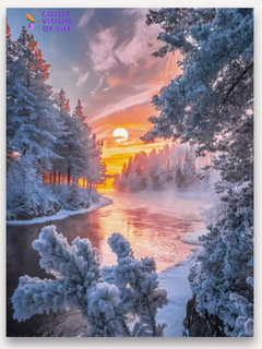Изображение товара Алмазная мозаика COLOR VISION OF LIFE "Зимний лес", 40x50 см, 38 цветов