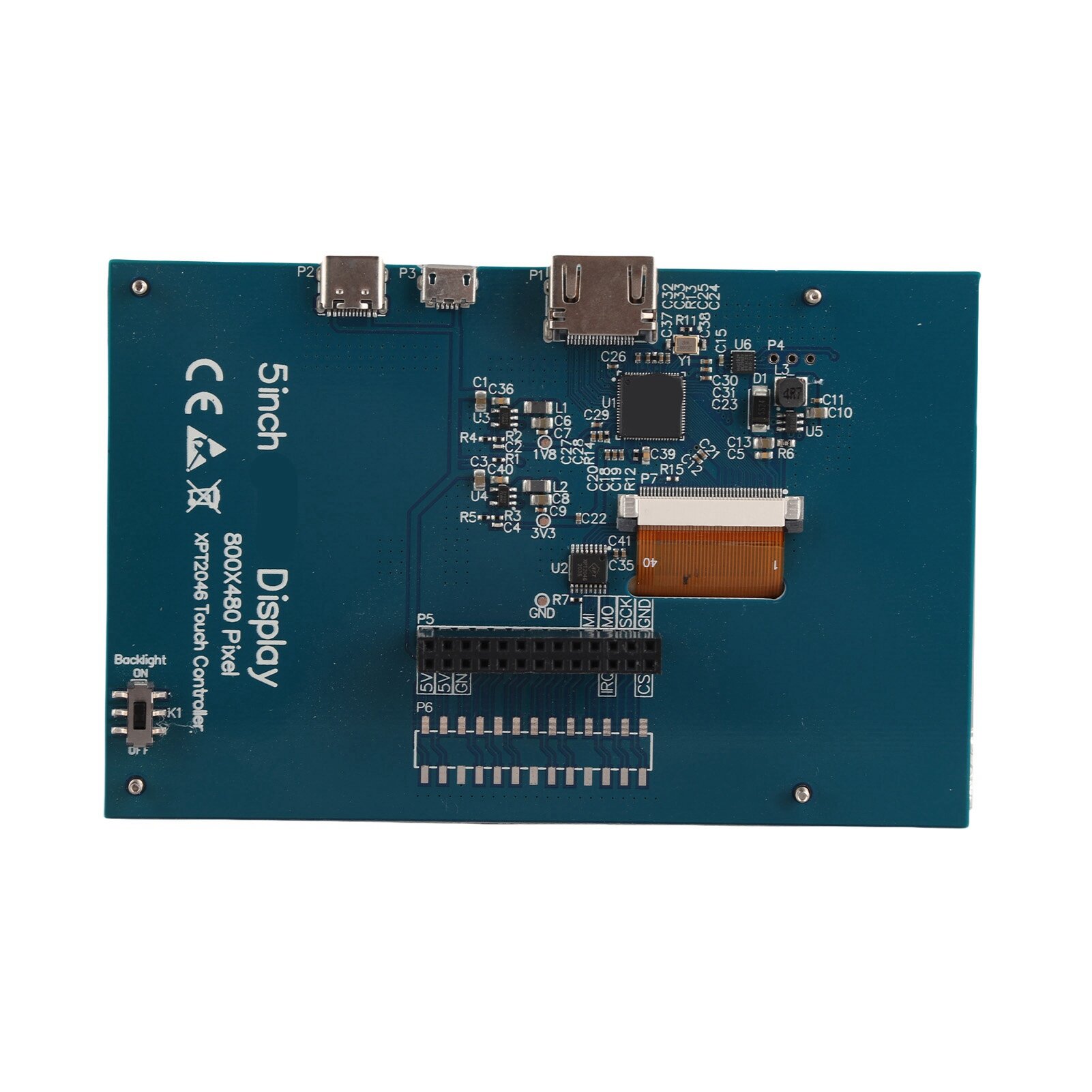 HD сенсорный дисплей 5 дюймов для RPi, разрешение 800x480, с универсальным HDMI входом, для использования с ПК
