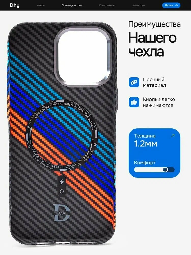 Карбоновый защитный чехол Classic Free Air для iPhone 14 Pro Max — фото 1