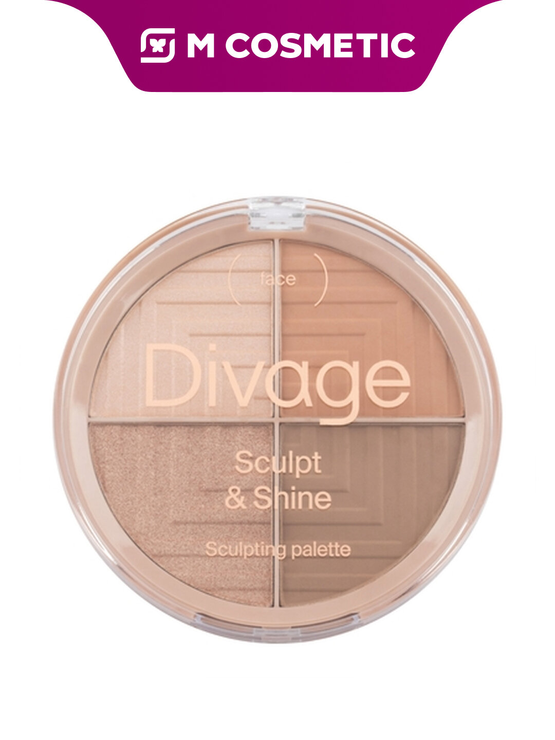 Палетка скульптурирующая DIVAGE Sculpt&Shine, разноцветная, 12 г