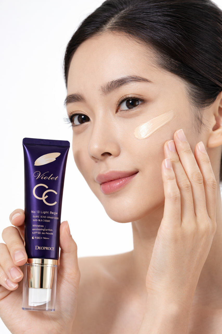 СС крем для лица Deoproce Violet CC Cream, тон №13 Light Beige