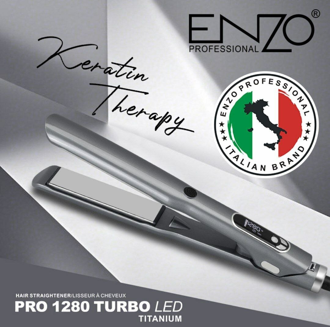 Enzo 3225 TURBO LED дисплей и титановая резинка для волос с ионизацией